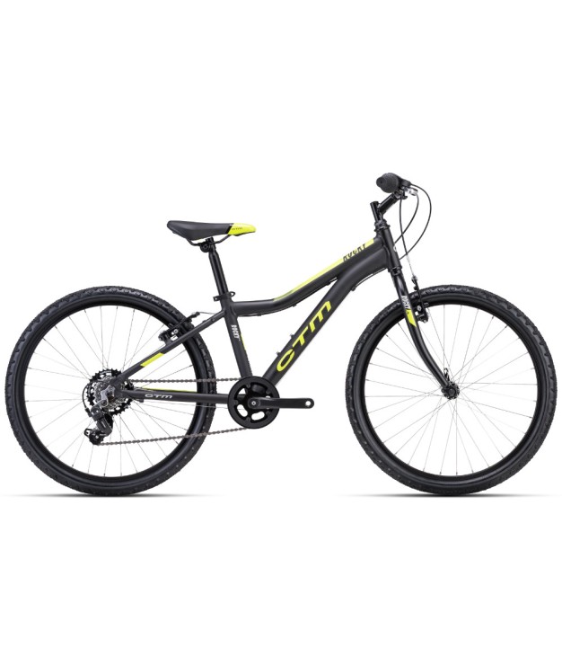 CTM Rocky 1.0 Kids 24'' Bike, Matt Black/Lime