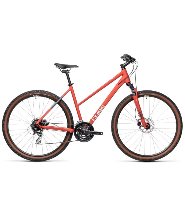 Cube Nature Cross Women's Bike, Red/Grey, 2021