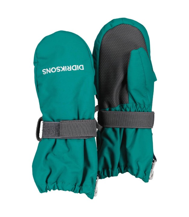 Didriksons Biggles Kids Zip Mittens, Petrol Green