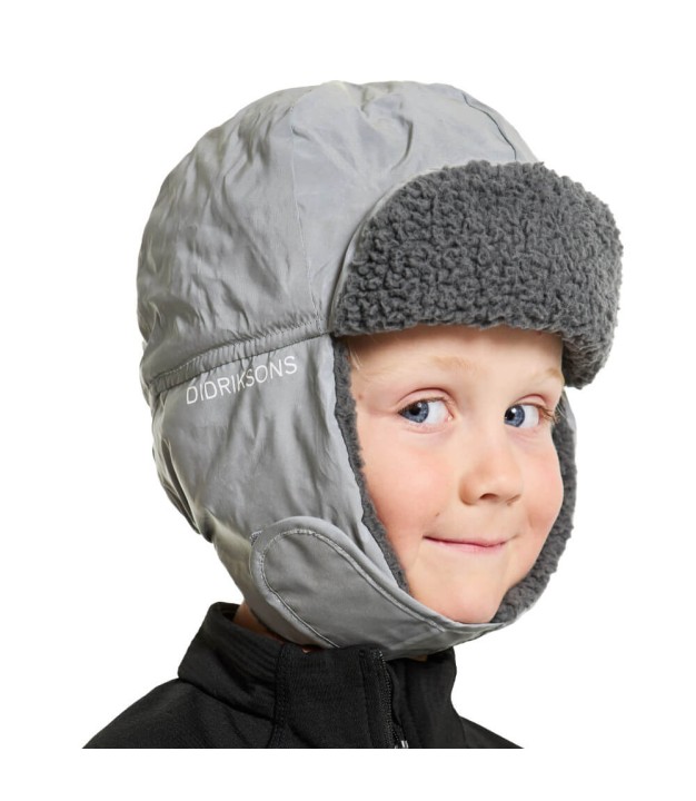 Didriksons Biggles Reflective Padded Kids Cap, Silver