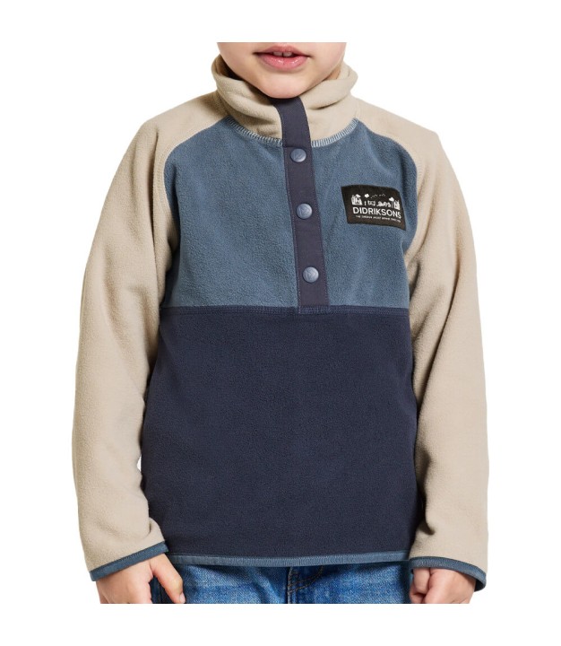 Didriksons Monte Kids Half Button, Navy