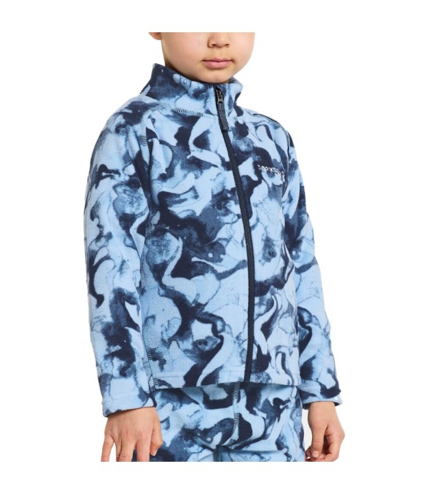 Didriksons Monte Printed Kids Full-Zip, Salt Dk Blue