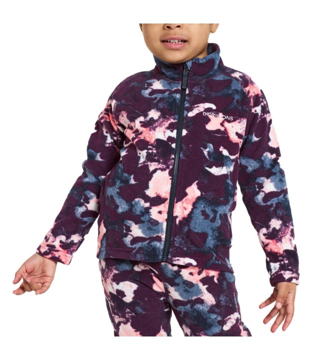 Didriksons Monte Printed Kids Full-Zip, Salt Purple