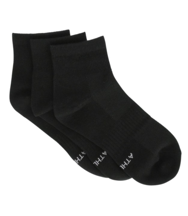 Endurance Athlecia Comfort-Mesh Sustainable Quarter Women's Cut Socks, 3-Pack, Black