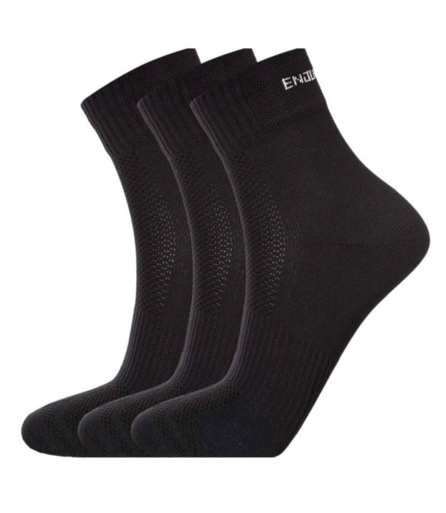 Endurance Dingwall 3-Pack Quarter Tactel Performance Socks, Black