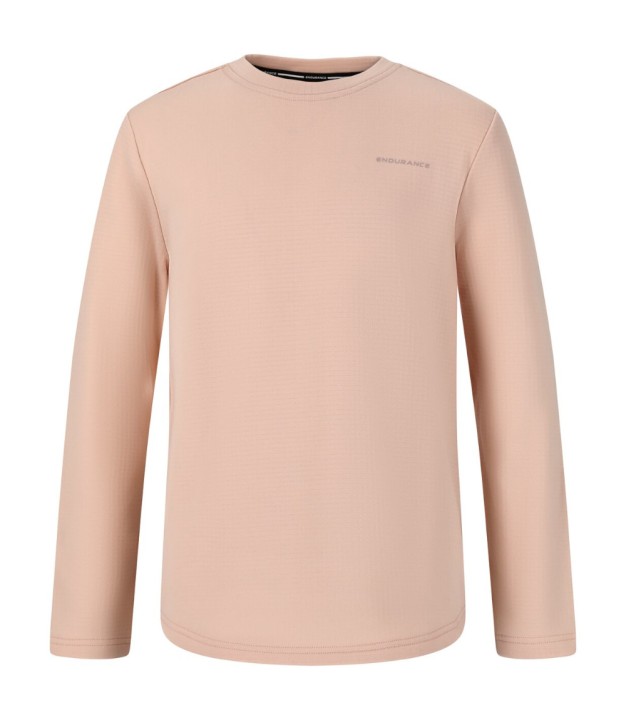 Endurance Eally Jr. Kids Waffle L/S Tee, Sepia Rose