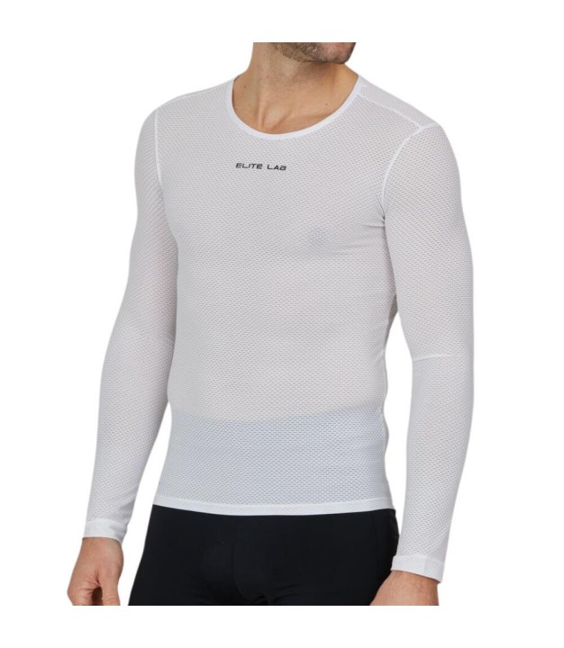 Endurance Elite Lab Bike Elite X1 Men's Mesh Tech L/S Baselayer, White