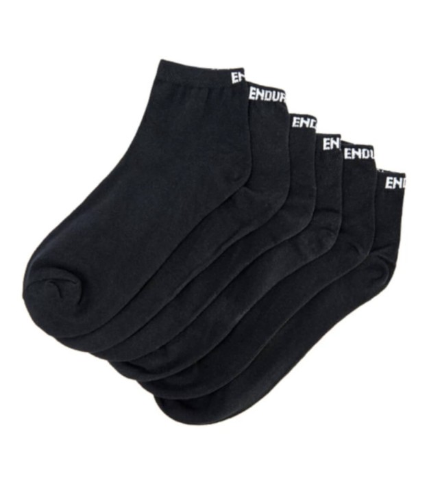 Endurance Ibi Quarter Sock 6-Pack, Black
