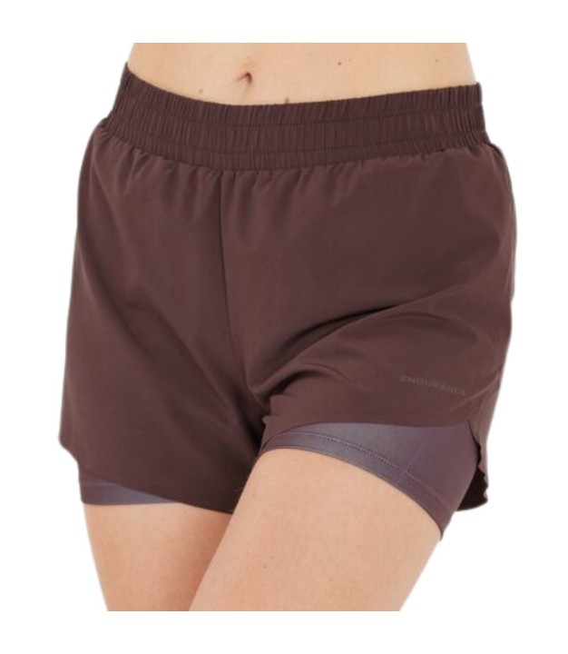 Endurance Val Women's 2-in-1 Shorts, Fudge