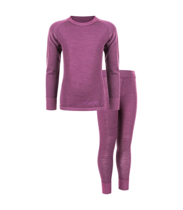 Endurance ZigZag Pattani Wool Baselayer Set Kids, Purple