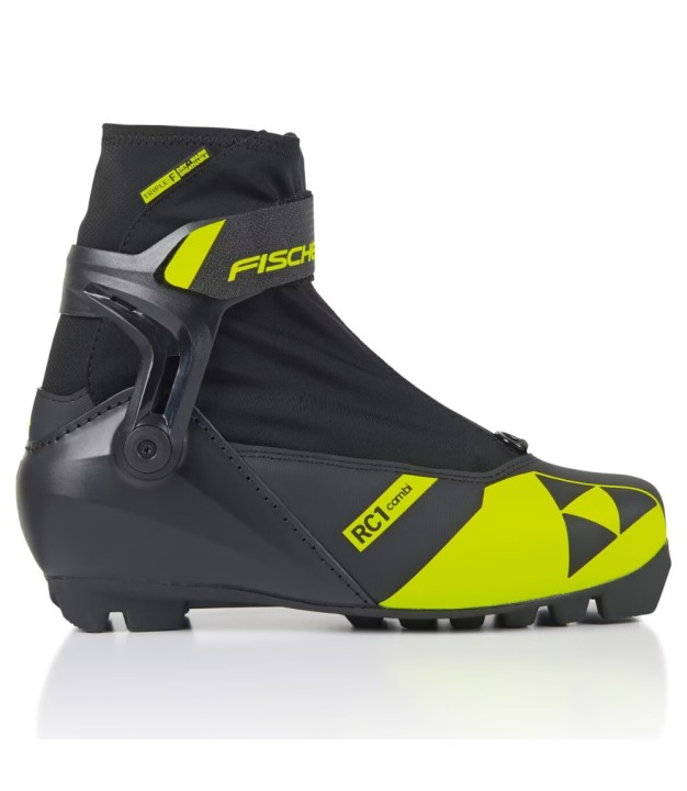 Fischer RC1 Jr Combi Kids Boots, Black/Yellow