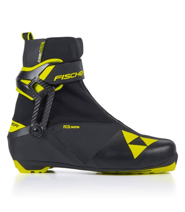 Fischer RCS Skate Ski Boots, Black/Yellow