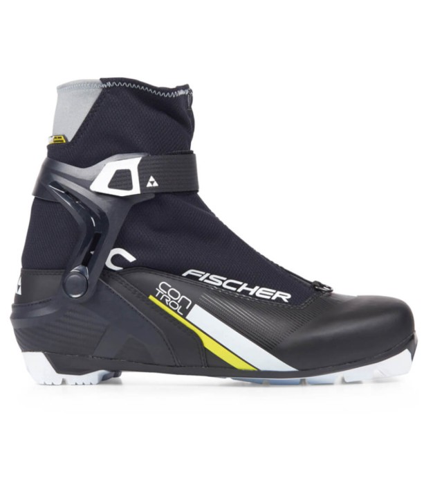 Fischer XC Control Ski Boots, Black/White/Yellow