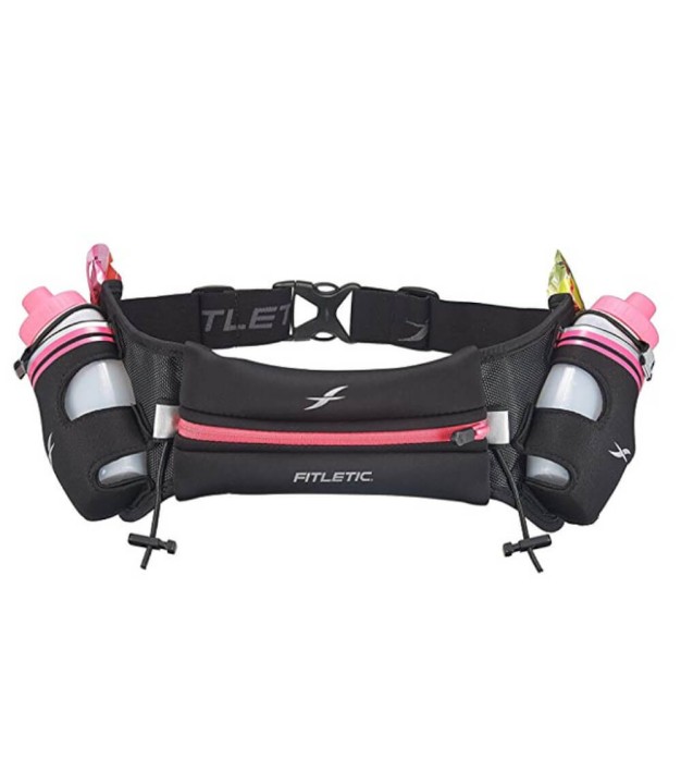 Fitletic Hydration Belt 350ml, Black/Pink | Jostas Soma
