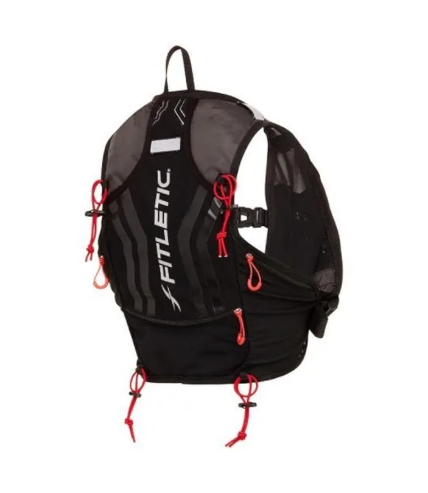 Fitletic Hydrun Vest Trail And Hydration Pack, Black/Silver