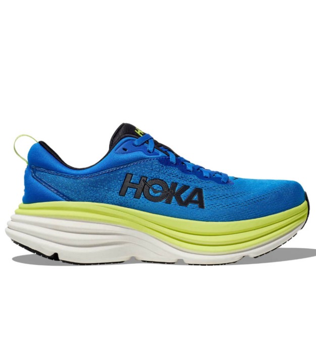 Hoka Bondi 8 Men's Shoes, Electric Cobalt/Lettuce