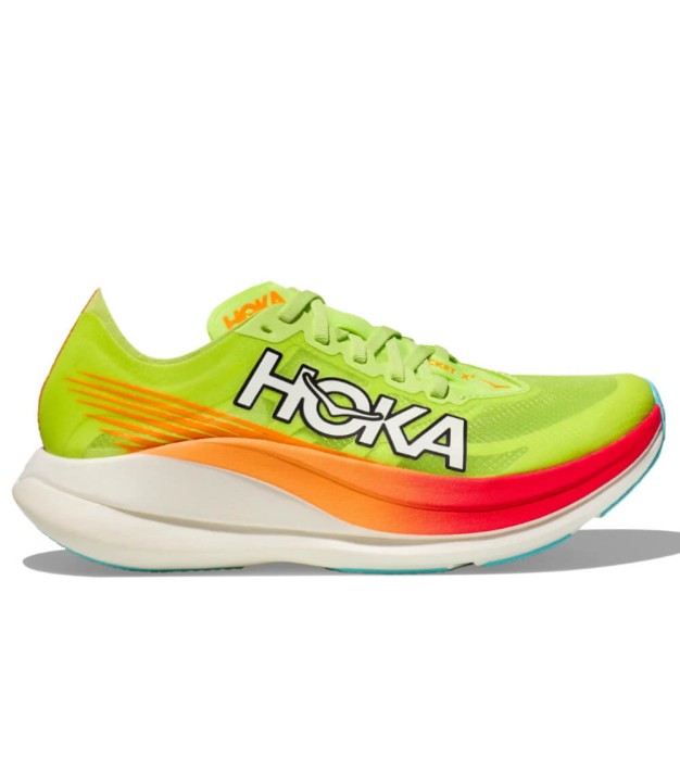 Hoka Rocket X 2 Unisex Shoes, Lettuce/Solar Flare