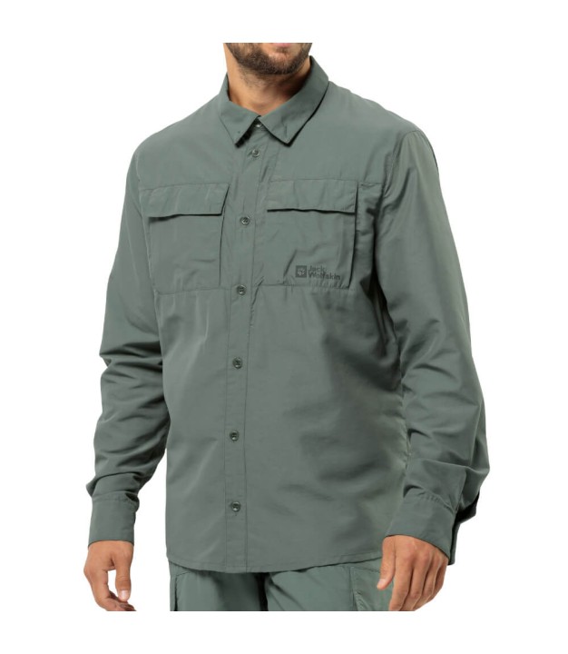 Jack Wolfskin Barrier L/s Shirt Men's, Hedge Green