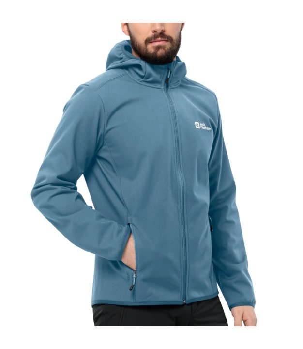 Jack Wolfskin Bornberg Men's Hoody Softshell Jacket, Nature Blue