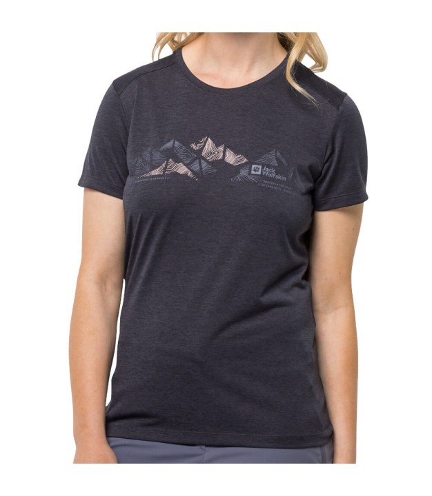 Jack Wolfskin Crosstrail Graphic Women's T-Shirt, Graphite