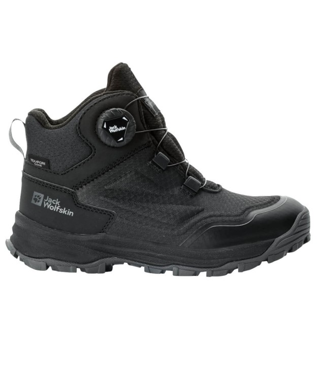 Jack Wolfskin Cyrox Texapore Dial Mid Kids Boots, Black