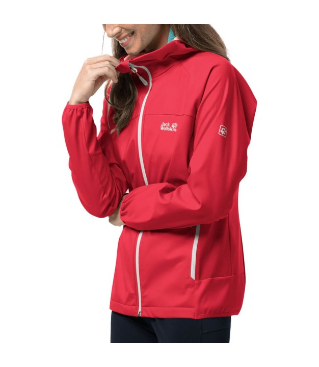 Jack Wolfskin Eagle Peak II Softshell Women's Jacket, Tulip Red