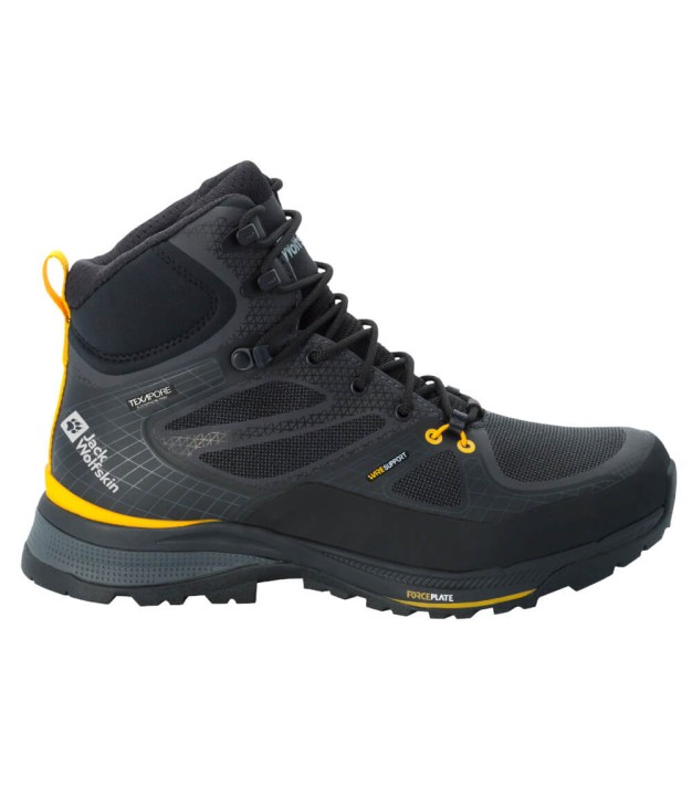 Jack Wolfskin Force Trekker Texapore Mid Men's Boots, Black/Yellow