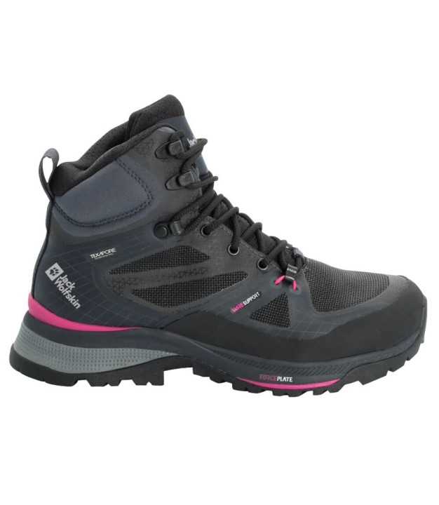 Jack Wolfskin Force Trekker Texapore Mid Women's Boots, Black/Pink