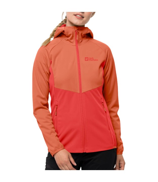 Jack Wolfskin Go Hike Women's Softshell Jacket, Tango Orange