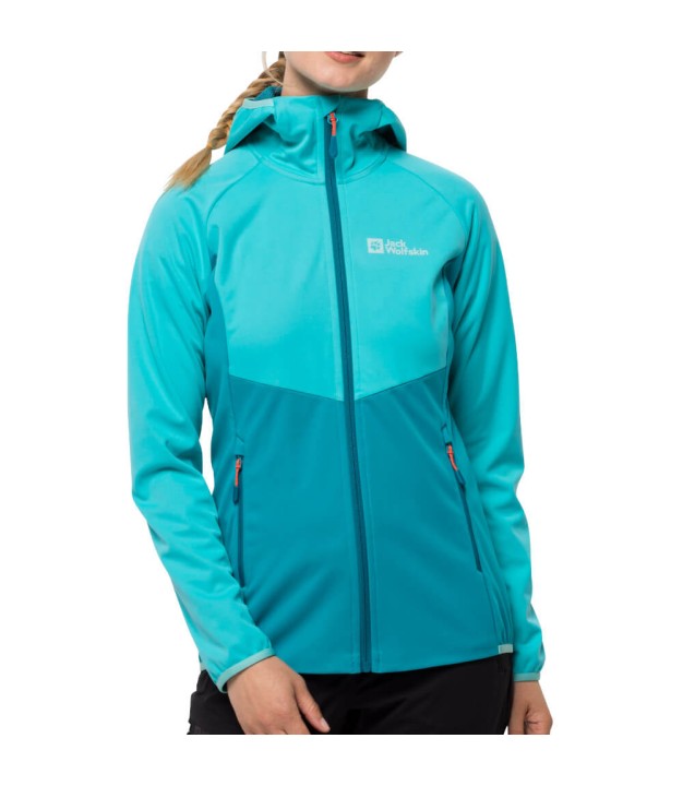 Jack Wolfskin Go Hike Women's Softshell Jacket, Tile Blue