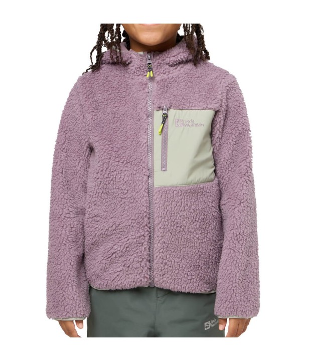 Jack Wolfskin Ice Curl Hood Kids Jacket, Wild Bloosom