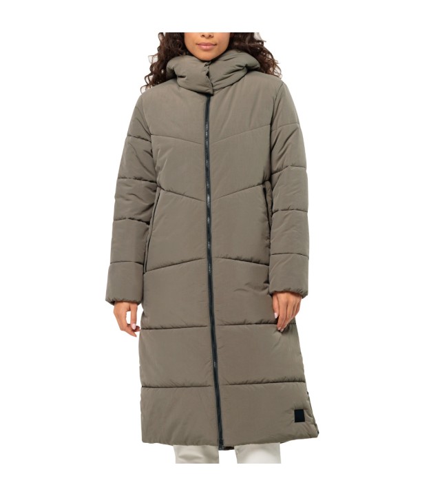 Jack Wolfskin Karolinger Long Women's Coat, Cold Coffee