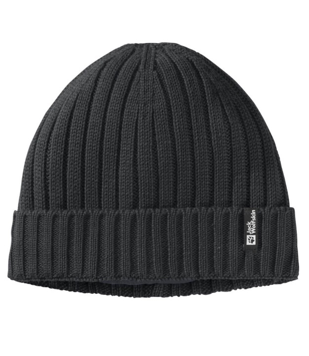 Jack Wolfskin Rib Knit Unisex Beanie, Black