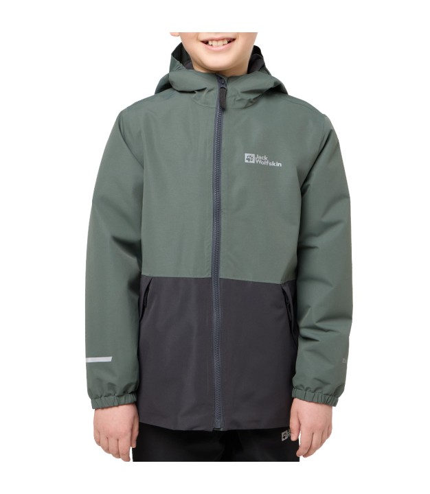 Jack Wolfskin Snowy Days Kids Jacket, Slate Green/Black