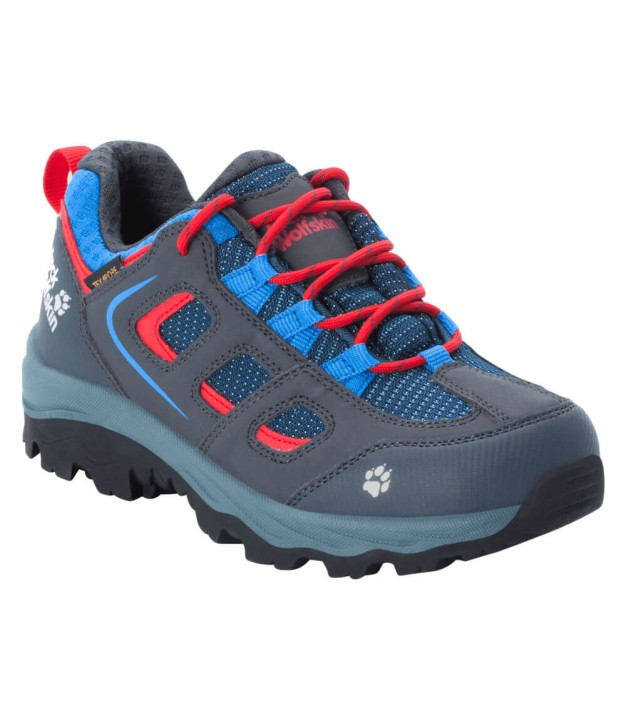 Jack Wolfskin Vojo Texapore WP Low Kids Shoes, Blue/Red