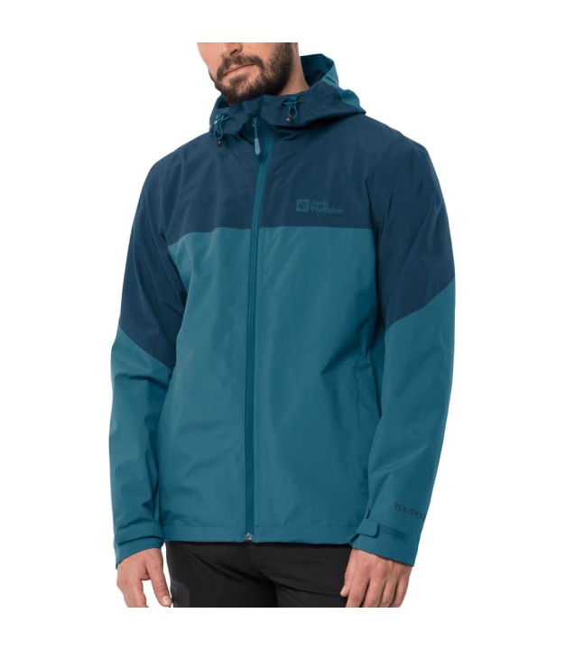 Jack Wolfskin Weiltal 2L Men’s Rain Jacket, Blue Daze