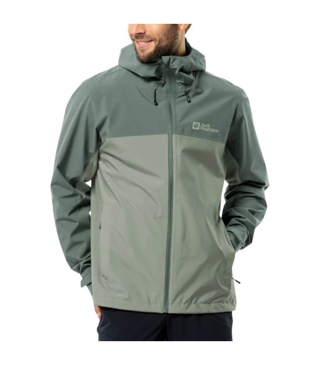 Jack Wolfskin Weiltal 2l Men's Rain Jacket, Mint Leaf