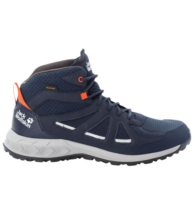 Jack Wolfskin Woodland 2 Men's Texapore Mid, Dark Blue/Red