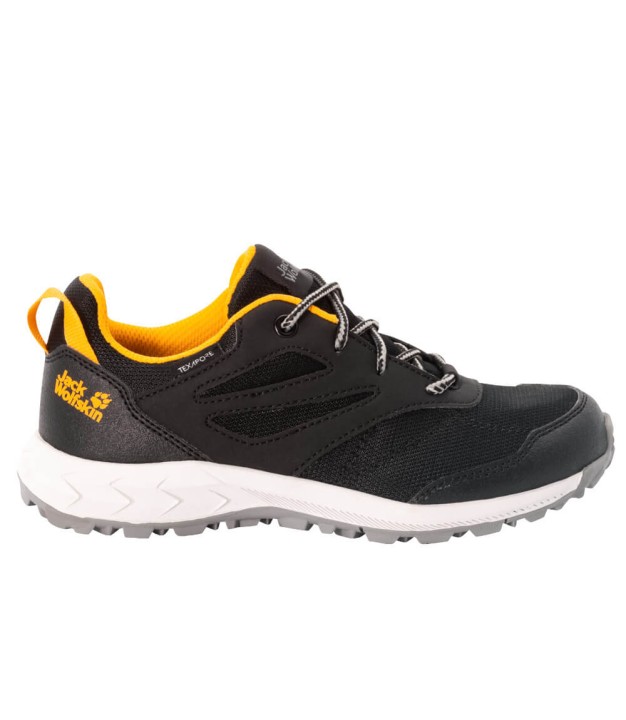 Jack Wolfskin Woodland Texapore Low WP Kids, Black/Burly Yellow