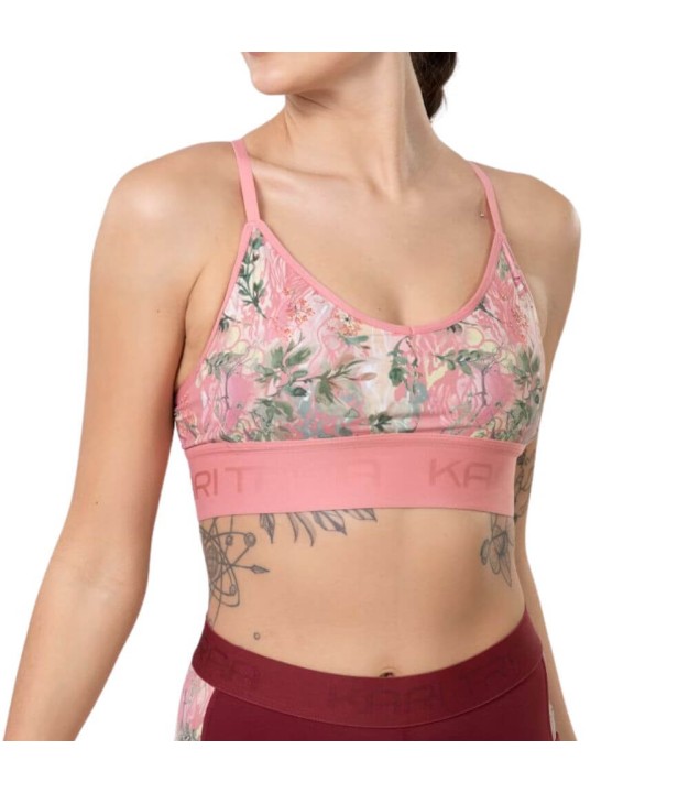 Kari Traa Var Printed Sports Bra, Dusty Pink