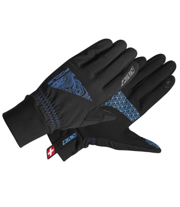 KV+ Focus XC Ski Gloves, Black/Blue