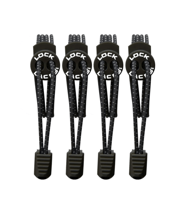 Lock Laces Elastic No Tie Shoelaces 2-Pack, black