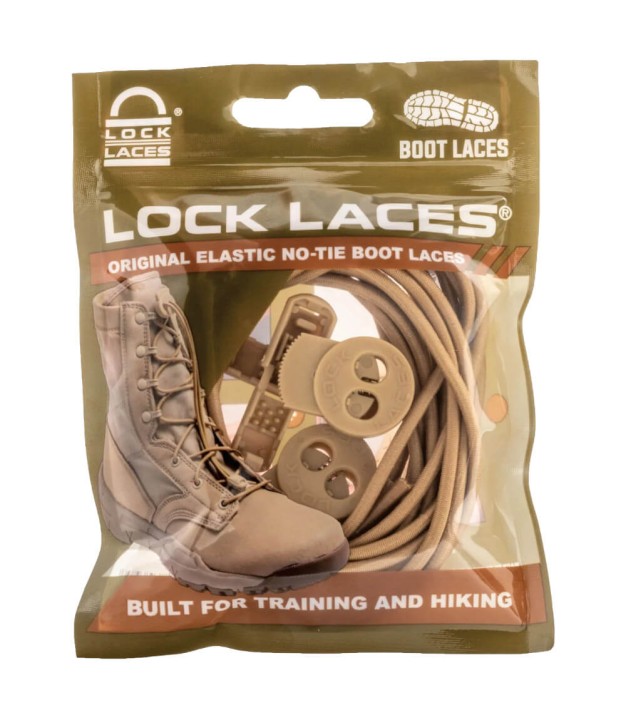 Lock Laces No Tie Boot Laces 72", Tan