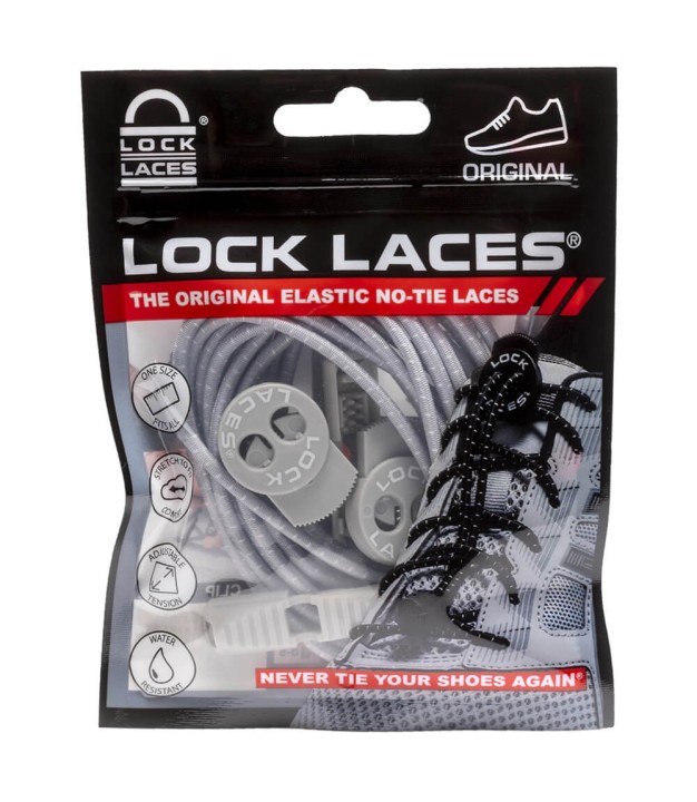 Lock Laces No Tie Shoelaces, Grey