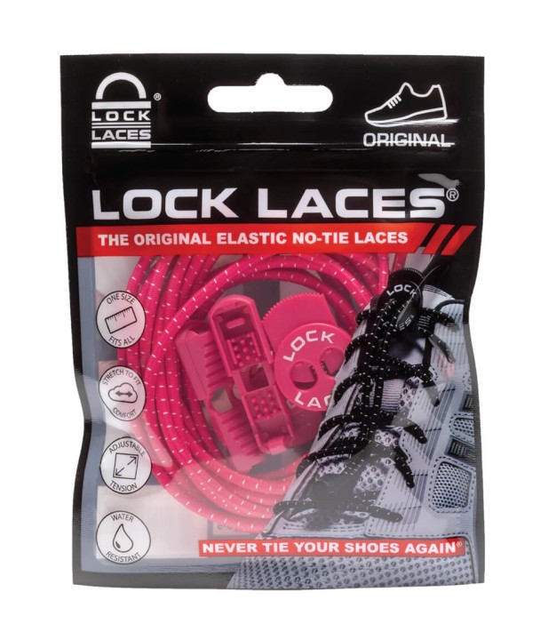 Lock Laces No Tie Shoelaces, Hot Pink