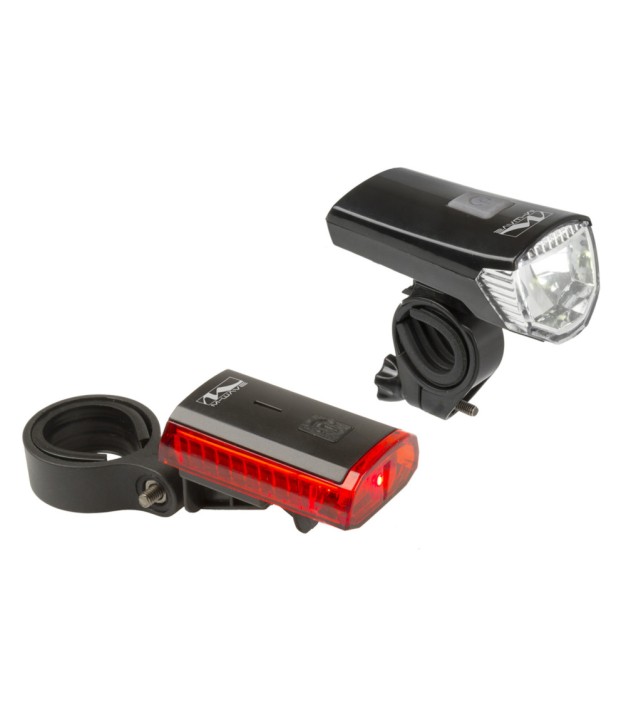 M-Wave Bike Light Set ATLAS K 11 USB LED Rechargeable, Black