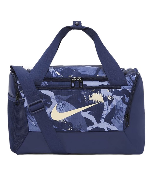 Nike Brasilia Printed Duffel Bag (Extra Small, 25L), Midnight Navy/Pale Vanilla