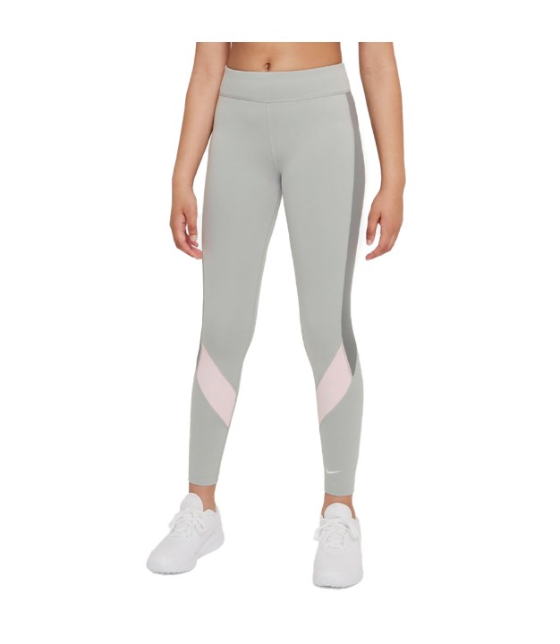 Nike Dri-FIT One Girls Leggings, Pink/Grey