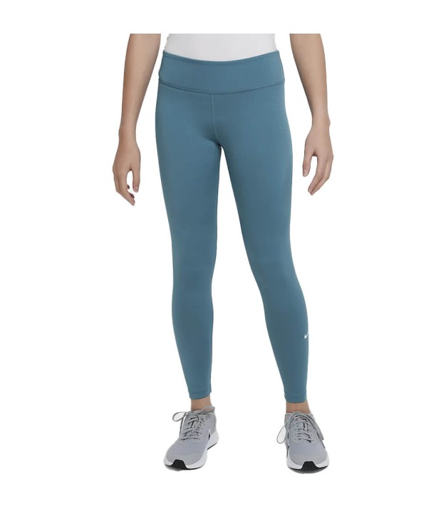 Nike Dri-Fit One Older Girls Leggings, Mineral Teal/White