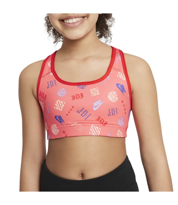 Nike Dri-FIT Swoosh Girls Reversible Sports Bra, Chile Red